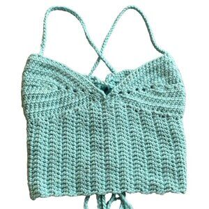 handmade crochet top coachella boho beach festival cottage halter bra